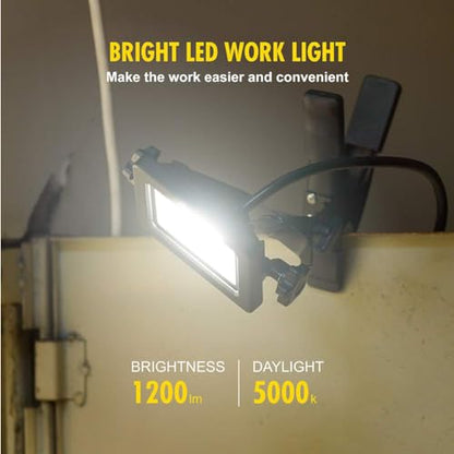 1200 Lumens Portable LED Clamp Work Light with 5ft 120V AC/60Hz Power Plug, Lightweight Design, Suitable for Wet Location, 10 Watts, 5000K Daylight, ETL Certified, 2pack - color: Black-2