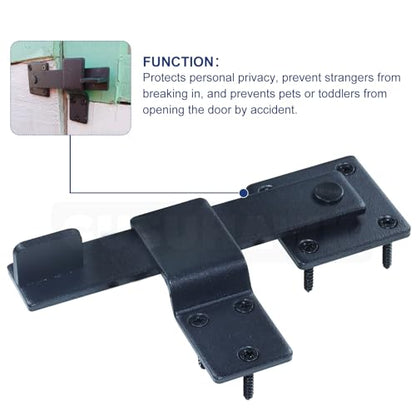 2 Pack Heavy Duty Barn Door Latch, Gate Latch for Wooden Fence | Gate Flip Latch for Outdoor Fence Gate, Cattle Gate, Barn Door, Sliding Door, Cabinet, Shed