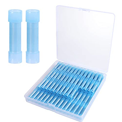 200pcs PA66 Nylon 16-14 Wire Connectors Electrical Crimp Butt Connector Fully Insulated Splice Wire Terminals Blue - size: Blue 200PCS