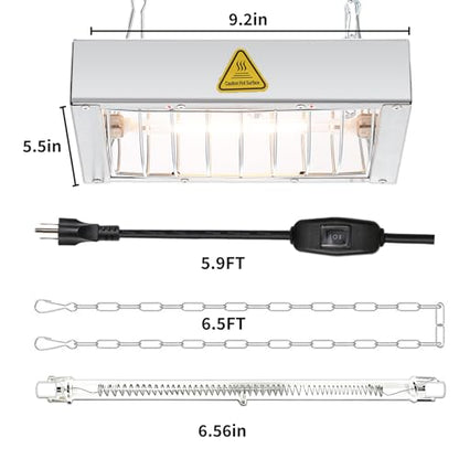 400W Chicken Coop Heater Lamp, Brooder Heat Lamp for Chickens, Adjustable Temp and Height, No Assembly Heater for Chicks Pets Livestock, 2 Pack - color: Heat lamp 400W - 2 Pack