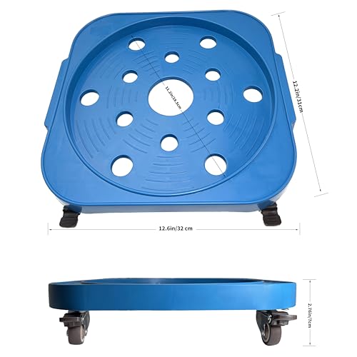 2-Pack 11" 5-Gallon Water Bottle Jug Caddy with 4 Rolling Swivel Casters - Heavy-Duty 5-Gallon Bucket Dolly & Plant Stand, Blue (2, Blue) - color: blue