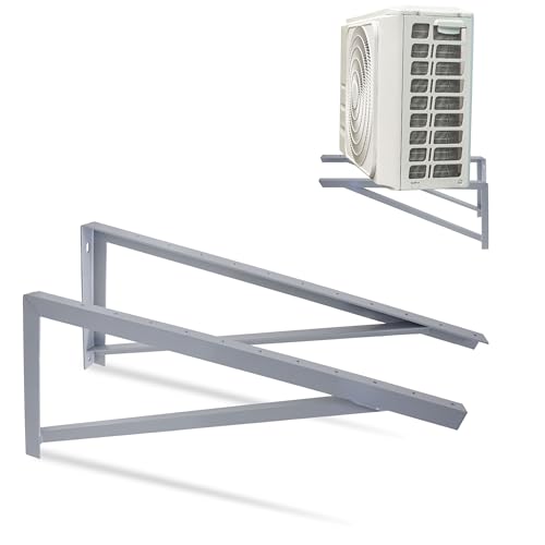 Cambridge 36" Steel Wall Mounted Brackets for Mini Split Type AC - 600 lbs. Capacity, Powder Coated 10 Gauge Steel Triangle Brackets for Condenser or Heat Pump, 2 Pieces - size: 36" x 16" x 1.5"