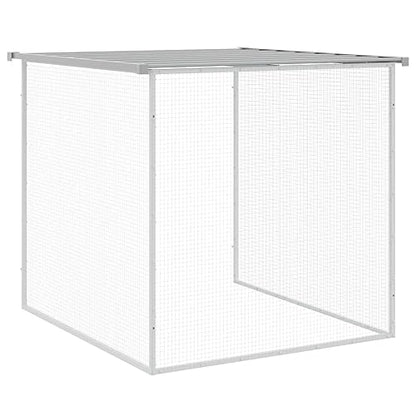 Galvanized Steel Chicken Cage with Roof 79.9"x38.6"x35.4" Outdoor Indoor Coop Hutch for Hens Rabbits Ducks Small Animals Light Gray Enclosure - color: Light gray