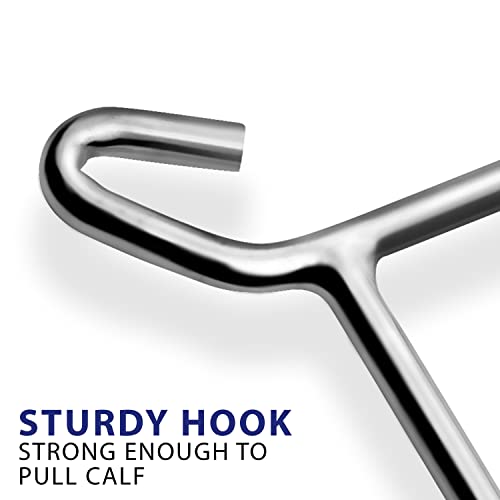 Durable OB Handle Apparatus with 2 Handle Puller Hooks and 2 Chains - Stainless Steel for Cow, Goat, and Cattle Delivery Instruments on Dairy Farms, 30 Inch - size: 30 Inch