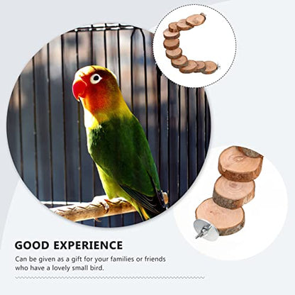 Kisangel Natural Wood Bird Ladder for Cage, Bendable Parrot Perch Bridge, Climbing Toy & Exercise Stand for Small Animals, Budgies, Parakeets, Cockatiels