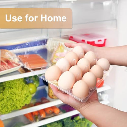 150 Pack Bulk Egg Cartons, Clear Plastic Chicken Egg Holders, Egg Tray Carton Holder for Home & Kitchen, Farm & Market Use, An Eco-Friendly Egg Storage Solution, 12 Grids - size: 150 Pack Egg Cartons 12 Grids 3x4