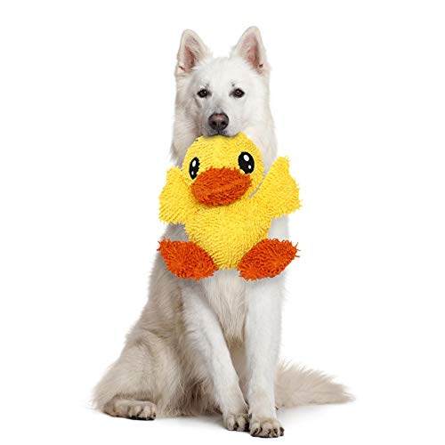 MIGHTY® 2 Pack Microfiber Large Duck Ultra Durable Plush Dog Toy | Multiple Layers & Reinforced Seams , Washable and Floats , Mighty® Construction - color: 2PK Yellow Duck