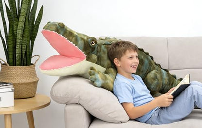 IKASA Giant Crocodile Stuffed Animal Plush Toys,Soft Toy 63" Alligator Large Cute Huge Jumbo Big Size Kawaii Fluffy Fat Plushie,Gifts for Kids - style: Crocodile