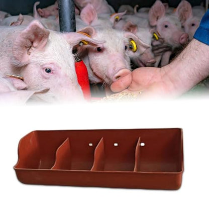 Pig Trough,Food Feeder,Small Animals Waterer,4 Compartment Farm Animal Supplies,Feeding Livestock Pets Fodder Slot,Pig Manger