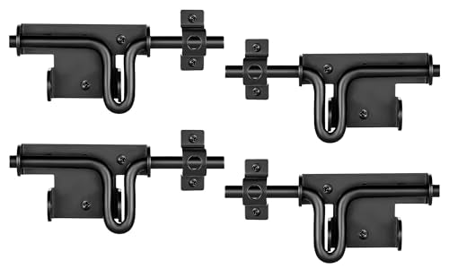 Slide Bolt Gate Latch with Padlock Hole, Heavy Duty Fence Slide Latches Outdoor Doors for Wooden Fence, Shed Door, Vinyl Door-The Latest 4-piece Set - size: 4 Pack
