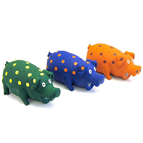 Multipet Polka-Dot Pigs Latex Dog Toys (3 Pack)