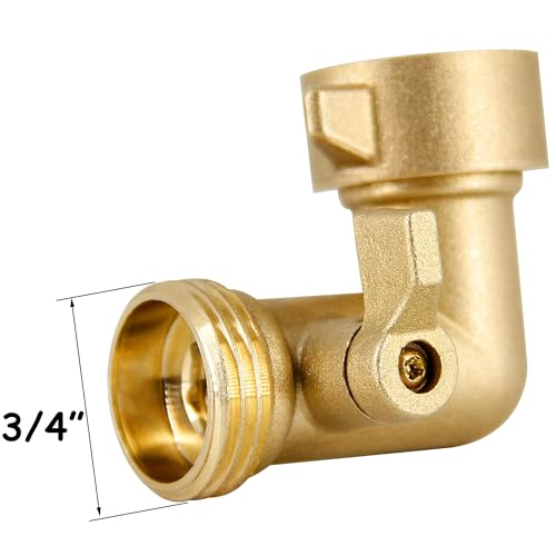 Twinkle Star 90 Degree Garden Hose Elbow with Shut Off Valve, 2 Pack | 3/4" Heavy Duty Hose Adapter, 2 O-rings, Solid Brass Connector - color: 90° Hose Elbow with ShutOff Valve
