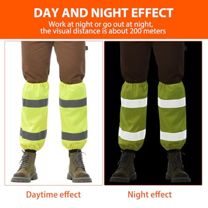 A-SAFETY unisex-adult Class E Two-tone Mesh Leg Gaiters - color: Kint Yellow