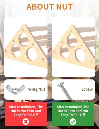 Wooden Chick Perch, Chick Stand Training Perch, Wood Chicken Roosting Bar for Entertainment, Strong Chick Jungle Gym Roosting Bar, Strong Wooden Chicken Roosting Bar, Easy to Assemble and Clean（Big）