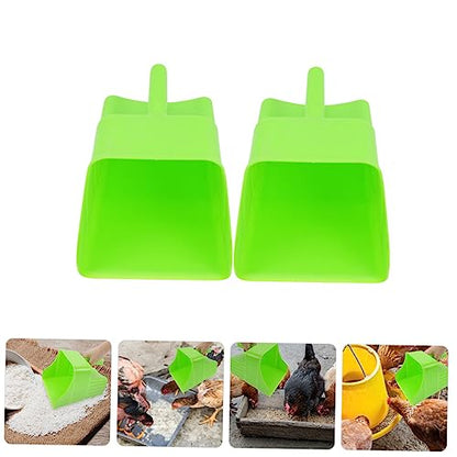 2Pcs Large Capacity Plastic Feeding Shovels for Poultry and Livestock Farm Use Ergonomic Handle Utility Scoop for Efficient Feed Distribution and Garden Tasks