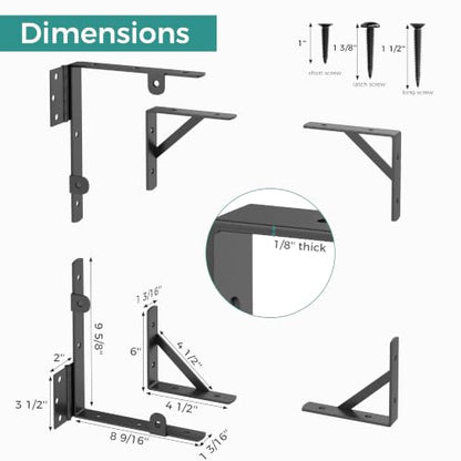 Anti Sag Wooden Gate Hardware Kit, Corner Bracket Frame Brace for Wood Gate with Self-Lock Latch, Heavy Duty for Outdoor Deck Fence Porch Shed Driveway Yard Garden Outside Pool Farm, 2-Pack