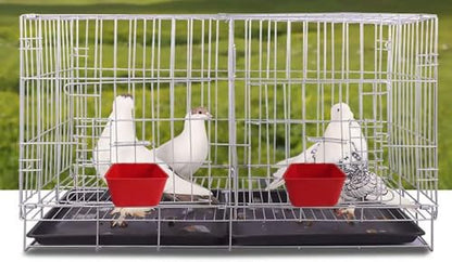 10 Pack Chicken Feeder Waterer Hanging 16 OZ Rabbit Water Cup Cage Bird Food Dishes Pigeon Feeding Watering Bowl with Hooks Bunny Poultry Coop Drinker Quail Seed Treats Dispenser