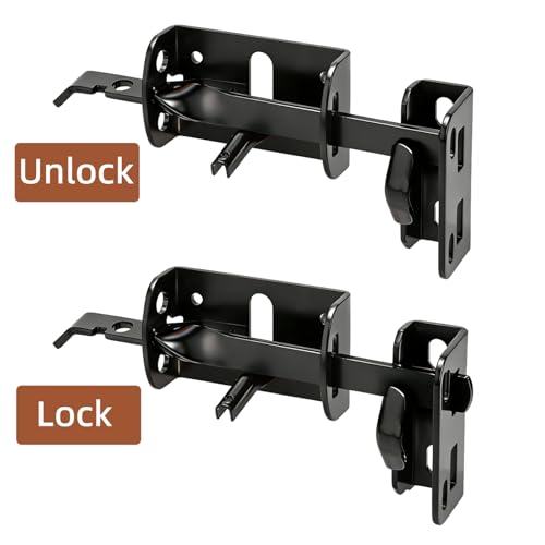WRINGKIT Heavy Duty Thumb Latch, Self Locking Gate Latch for Wooden Fence, Double-Sided Fence Latch Hardware Kit with 9" Handle, Door Lock Latch for Vinyl Fences, Outdoor Gate, Farm, Garden