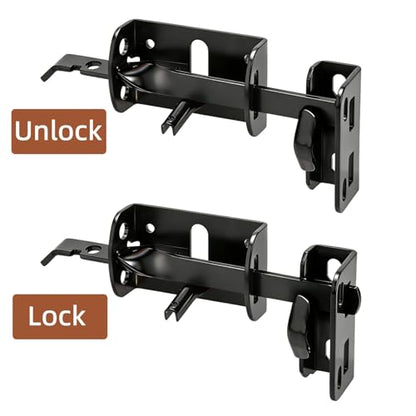 WRINGKIT Heavy Duty Thumb Latch, Self Locking Gate Latch for Wooden Fence, Double-Sided Fence Latch Hardware Kit with 9" Handle, Door Lock Latch for Vinyl Fences, Outdoor Gate, Farm, Garden