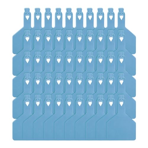 Danbark 50-Count One-Piece Cattle Ear Tags – Large TPU Cow Tags, Fade-Resistant & Cold-Resistant for Easy Livestock Identification and Herd Management（Blue） - color: Blue