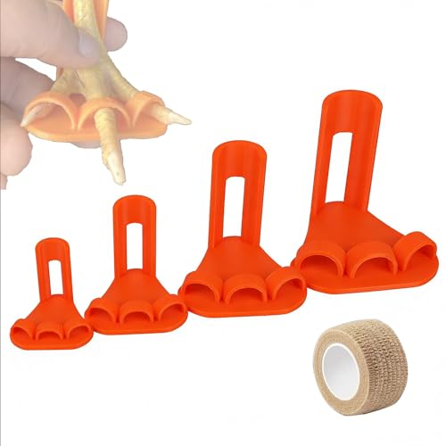 Chicken Leg Splint for Broken Leg, 4-Size Reusable Acrylic Splint & Bandage Kit, First Aid for Chicken Duck Poultry Bird Leg Injury Treatment