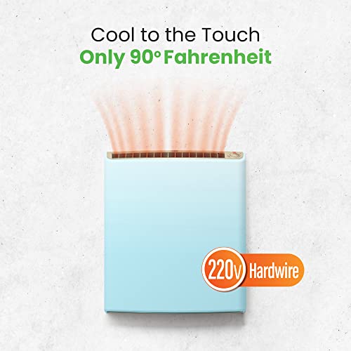 Envi 220 Volt Hardwired Electric Panel Wall Heater for Home, Energy Efficient, Child Safe, Quiet, Great for Bedrooms, Bathrooms, Office, Kitchen, Garage, Tip-Over Protection, Comfort-Level Thermostat - size: Envi 220 Volt