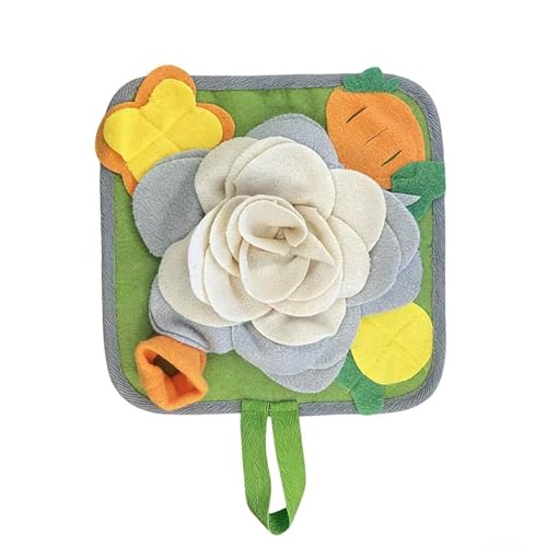 Rabbit Foraging Mat Snuffle Mat for Small Animals Rabbit Toy 11.81"x11.81" Rabbits Snuffle Mat Pets Interactive Feeding Matt Treat Dispenser for Bunny Guinea Pigs Ferrets Chinchillas (#B) - color: #B