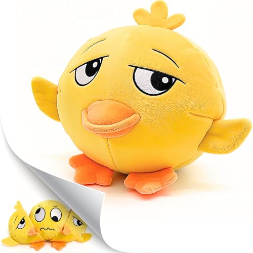 Ducky 3 in 1 Plush Duck Dog Chew Toy with Squeaky Ball Inside for Aggressive Chewers, Super Interactive, No Stuffing, Strong Tough Heavy Durable, Birthday Gift Box for Small & Large Breeds - color: Yellow
