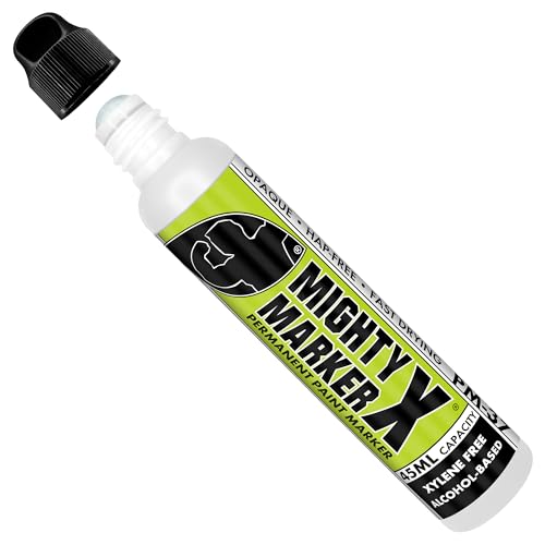 PM-37 Industrial Dauber Paint Marker - 12mm Wide Tip for Metal, Glass & Non-Porous Surfaces - Xylene Free, 45ml Capacity - White - color: White