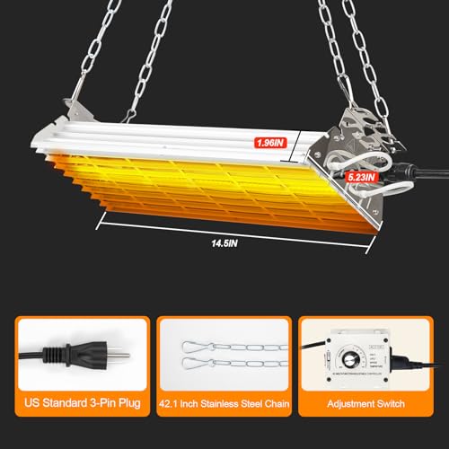 Safe Chicken Coop Heater 600W with Adjustable Thermostat, for Winter Chicken Warmth in 15 Sq Ft Coops, Waterproof & Tip-Over Protection Livestock Warmer - style: upgrade pressure regulator