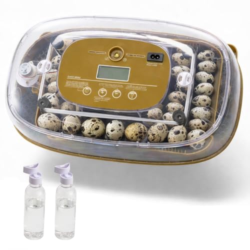 HIRALIY Incubator for Hatching Eggs, 48 Quail Capacity, Chicken & Quail Egg Incubator with Automatic Egg Turning and Humidity Control, 360° Viewing for Home, Farm, Classroom