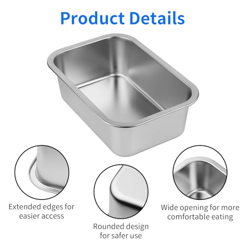Ohtomber Stainless Steel Dog Bowls - 0.85 Gallons Large Metal Dog Water & Food Bowl No Spilling, High Capacity Water Trough Pet Dishes, Outdoor Feeder Food Plate for Medium Pet, Cat, Puppy - size: 0.85 gallons