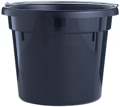 Little Giant® Round Plastic Utility Bucket | Durable & Versatile Feeder Bucket with Handles | 10 Quarts | Black - color: Black
