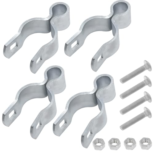 1-5/8" Chain Link Fence Frame Gate Post Female Hinge, Pack of 4, Galvanized Steel Gate Hinge for Fence Posts, Bolts & Nuts Included - size: 1-5/8" Female