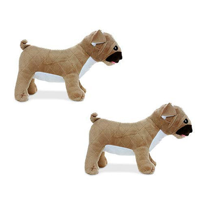 MIGHTY® 2 Pack Farm Animal: Pug Ultra Plush Dog Toys | Multiple Layers & Reinforced Seams , Washable and Floats , Mighty® Construction - color: 2PK Brown Pug