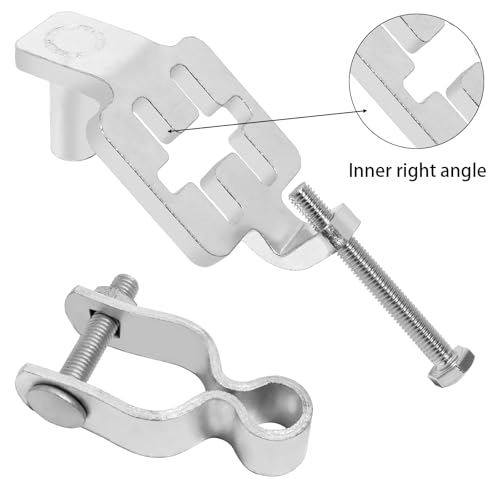 2-Pack T-Post Gate Hinge Kit, Heavy Duty 1-3/8" U-Bolt Clamps, Chain Link Fence Gate Hinge for Metal Posts & Chain Link Gates – Farm & Backyard Use (4)
