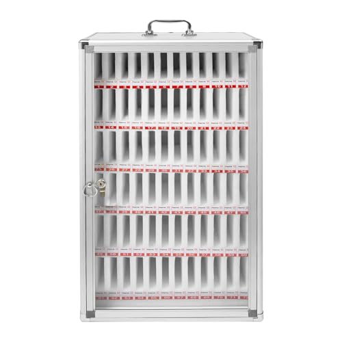 72 Slots Aluminum Alloy Pocket Chart Storage Cabinet,Cell Phones Storage Cabinet,Wall-Mounted with a Locked,Can be Carried by Hand