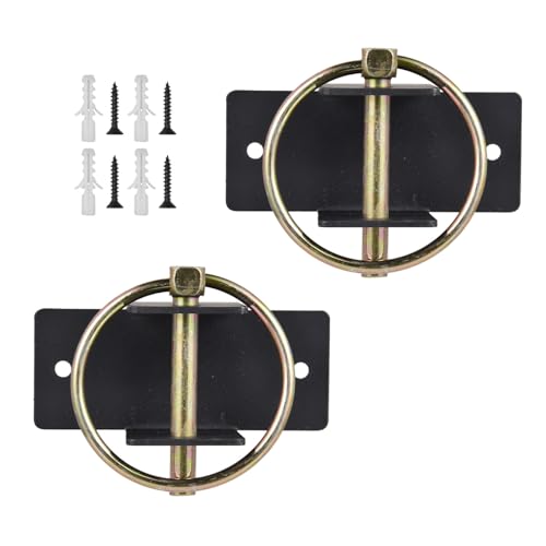 2Pack Heavy Duty Steel Feed Bucket Holder with Quick Release for Stable Animals Wall Mounted Bucket Holder - color: 2 piece set