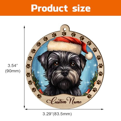 Personalized Affenpinscher Ornament, Affenpinscher Christmas Ornament, Custom Name Affenpinscher Dog Suncatcher for Christmas Tree - color: Affenpinscher