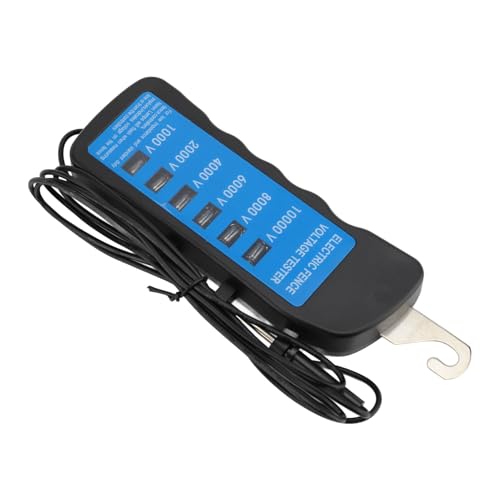GLOGLOW Electric Fence Voltage Tester, Digital Handheld Voltmeter with LED Light and Ergonomic Design for Livestock Equipment and Farm Fence Controller