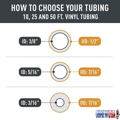 Vinyl PVC Tube Certified (NSF 51) Multipurpose Food-Grade Beer Brewing Line Clear Tubing, Kegerator, Wine Making, Aquaponics, Air Water Hose, 7/16" ID (11mm), 9/16 OD, Clear (25 Feet) - size: 25 Feet