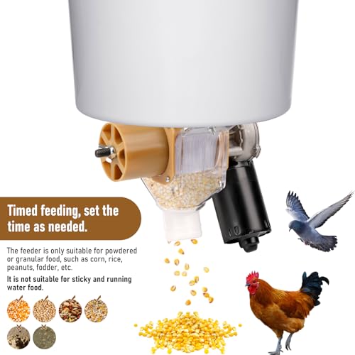 Automatic Chicken Feeder Timer and Duck Feeder, 16 Groups Timed Poultry Feeder Great for Chickens, Ducks, Geese, Pigeons, Fish, Dogs, Fish, Cats