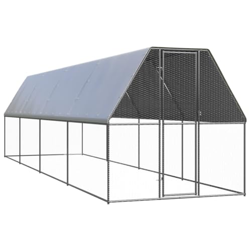 78.7" Galvanized Steel Chicken Cage, Walk-in Rustproof Coop for Small to Large Birds, Easy Assembly Backyard Enclosure - color: Silver-A, size: 78.7 x 78.7 x 78.7 in (W x L x H)