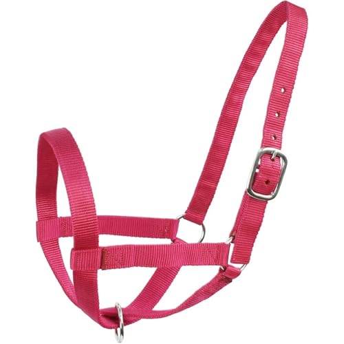 Cattle Halter Adjustable Nylon Head Halter for Cattle&Horses–Breathable Rope Lead Leash,Tether Tie for Farm Animals for Gentle Control Calves During Grooming - color: Red, size: L(950-1500lbs)