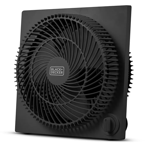 BLACK+DECKER 9-Inch Frameless Box Fan, Freestanding Desk Fan with 3-Speed Settings, Portable Fan for Home Office or Garage, BFB09B, Black - color: Black, size: Box Fan (Pack of 1)