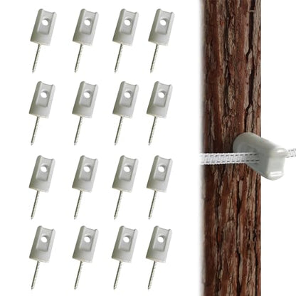16 Pack Electric Fence Insulator Porcelain Insulator, Heavy Duty Ceramic Lag Screw Insulator Porcelain Lag Screw Insulator, Suitable for Wood Post Wire Farm Fencing Supplies - style: 16 PCS