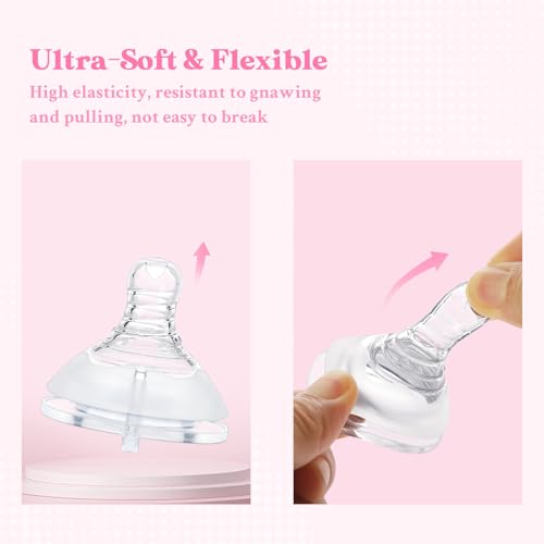 LittleForBig Silicone Soft Touch Adult Bottle Nipples Replacement Teat Compatible with LittleForBig Bottles - Lip Care Bottle Nipples for Adults 3-Pack