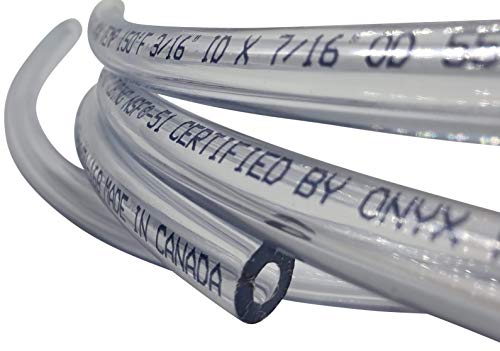 3/16" ID (5 mm) 7/16" OD (11 mm) Food Safe Certified (NSF 51) Vinyl PVC tubing Multipurpose Food Grade Beer Brewing Line Clear Tubing, Kegerator, Wine Making, Aquaponics, Air Hose (10 Feet) - size: 10 Feet