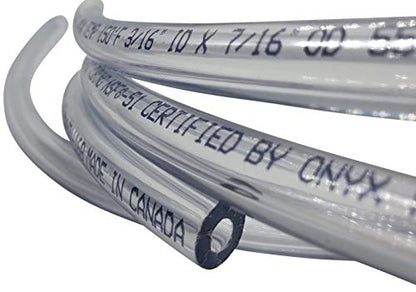 3/16" ID (5 mm) 7/16" OD (11 mm) Food Safe Certified (NSF 51) Vinyl PVC tubing Multipurpose Food Grade Beer Brewing Line Clear Tubing, Kegerator, Wine Making, Aquaponics, Air Hose (25 Feet) - size: 25 Feet