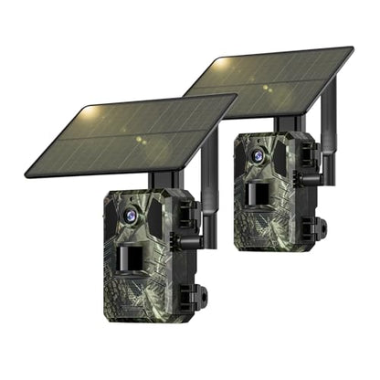 SEHMUA Trail Camera 2 Packs, Cellular Trail Cameras 4G LTE Live View with Built-in SIM Card 0.2s Trigger Speed Game Camera with Night Vision Motion Activated Waterproof Trail Cam - size: 2K Live View 2packs